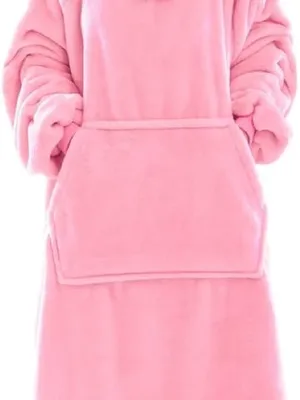 Snuggie pink fuzzy blanket hooded dress gown NWOT thumbnail 3