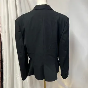 Vintage 80's Evan Picone Worsted Wool‎ Black SIngle Button Blazer Womens 10/12 thumbnail 9