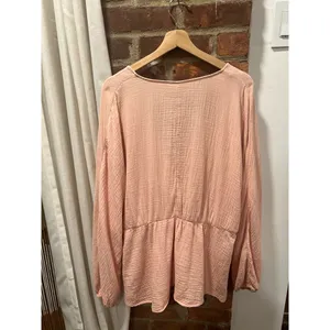 AVA & VIV Boho Dolman Sleeve Cotton Blouse Vacation Summer Plus Size 1X thumbnail 3