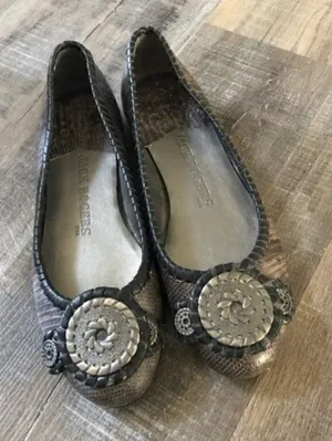 Jack Rogers Dakota Snakeskin Animal Print Coin‎ Medallion Flats 6 thumbnail 1