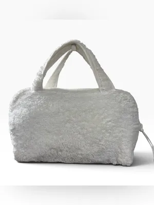 Dior White Plush Tote with Blue J'ADORE DIOR Logo thumbnail 2