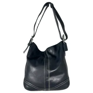 Coach 10938 Y2K Black Leather Shoulder Crossbody Convertible Bag Handbag Purse thumbnail 3