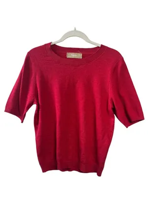 Free People Free-est Isabella Linen Blend Sweater in Deep Cherry Size Large Boho thumbnail 3