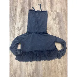 Free People Playing in Plaid Pullover Cowl Neck‎ Fringe Sweatshirt Size Small thumbnail 4