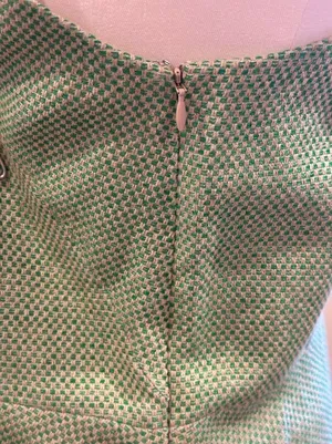 Banana Republic NWT Green Cream Tiny Checkered Sleeveless Peplum Tank.Sz 10. thumbnail 6