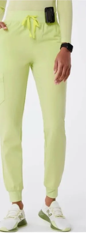 FIGS Zamora High Waisted Jogger Scrub Pants XS Petite Neon Green thumbnail 1