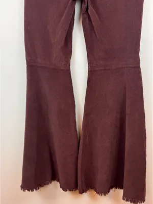 Free People Just Float On Corduroy Flare Pants Plum Size 30 Raw Hem Boho thumbnail 13