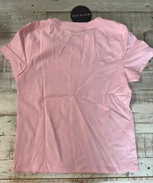 White Fox NWT Size Small Tee Pink Bow Coquette thumbnail 2