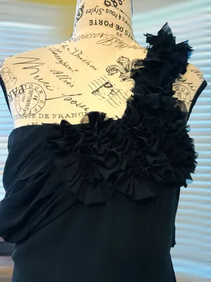 Lulu’s Women’s Size Large Elegant Invite Black Ruffled One-Shoulder Maxi Dress thumbnail 11