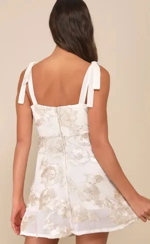 Lulus Truly Inspiring Mesh 3D Floral Applique Tie-Strap Mini Dress  thumbnail 2