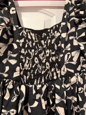 For Love And‎ Lemons Black and White bow Print Mini Dress small thumbnail 6