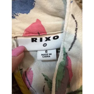 Rixo Target Floral Cascade Ruffle Artsy Maxi Dress Mock Neck Size 6 thumbnail 5