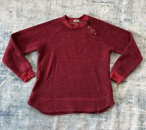 Columbia Marsala Red Houndstooth Chillin Pullover Sweater Large thumbnail 1