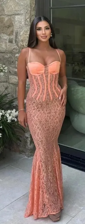 House Of Cb Cordelia Lace-Embroidered Corset Maxi Dress thumbnail 1