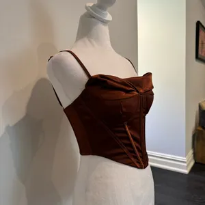 Aritzia Marthea Copper Corset Crop Top thumbnail 2