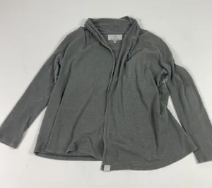 Mercedes-Benz Sweater Womens Large Gray Open Front Cardigan Cotton Logo thumbnail 1