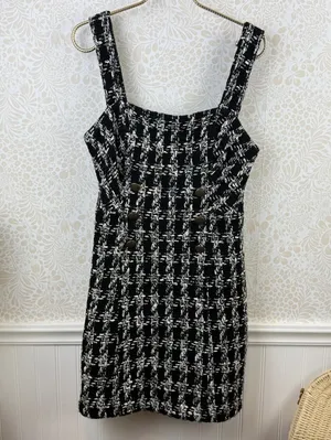 Maeve by Anthropologie Black and White Tweed Mini Dress - Size - 10 thumbnail 6