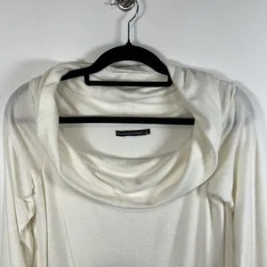 Womens Abercrombie & Fitch‎ White Viscose Long Sleeve Sweater Top Size Large thumbnail 3