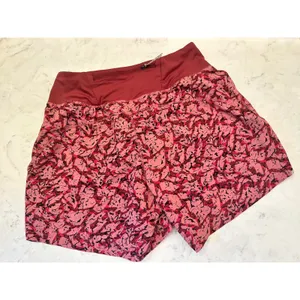REI Co-op Swiftland Running 5" Shorts Womens XS Pink Print Zipper Pocket thumbnail 2