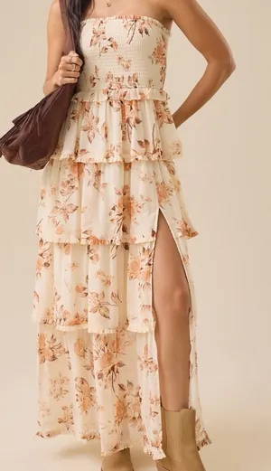 NEW Altar’d State Strapless Floral Maxi Dress Size 3XL NWT thumbnail 1