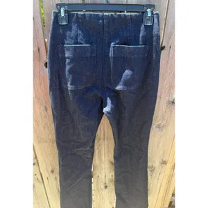 New!‎ $148 SPANX Denim Demi Boot Raw Indigo High Waist Flare Jeans Sz Small thumbnail 7