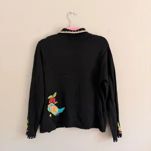 Vintage Black Arriviste Cowboy Boot Button Up Sweater thumbnail 5