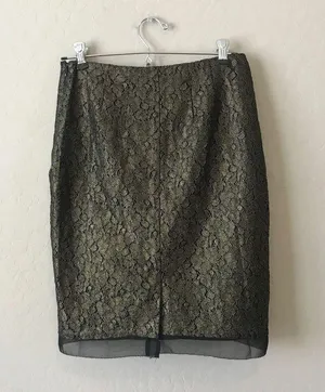 Ann Taylor Metallic Lace Pencil Skirt Petite thumbnail 7