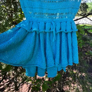 Free People Blue Juliette Ruffle Top thumbnail 2