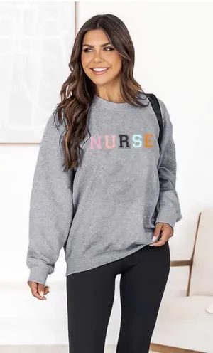 Nurse Sweatshirt Gray Size L thumbnail 1