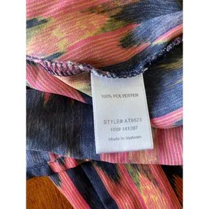 ASTR The Label Multicolor Long Sleeve Cropped Ikat Blouse Top Womens Medium thumbnail 6