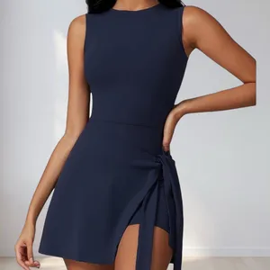 Amazon sports navy wrap dress Blue thumbnail 2