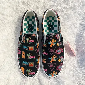 Rare Vans Market Black/ Neon Slip On seafood lobster Chinese characters sneakers thumbnail 2