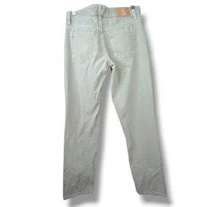 Free People We The Free Western Yoke Sage Green Low Rise Straight Denim Jeans thumbnail 6