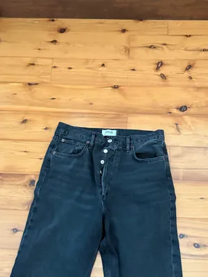 Agolde Black Washed Button-Fly Jeans thumbnail 6