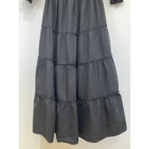 HILL HOUSE Nesli Nap Dress | Smocked Black Tiered Midi XS thumbnail 5
