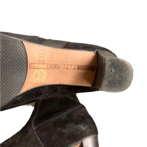 Manas Design Italy Black Suede Heeled Boots 7 thumbnail 4