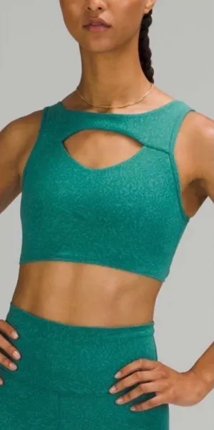 Lululemon Everlux cut out teal lagoon medium support train bra, size 6 athletic thumbnail 1