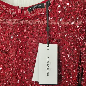 Retrofête Emani Red Sequin Mini Dress Long Sleeve Bodycon Size S‎ NEW thumbnail 6