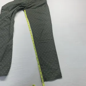 Made in Italy‎ Star Print Pants Womens XL Olive Green Straight Leg Stretch 23 thumbnail 5