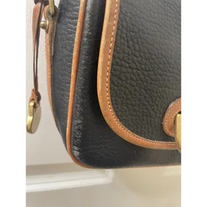 Vintage Dooney & Bourke Horseshoe Brass Bit Clutch Saddle Bag Black USA thumbnail 7