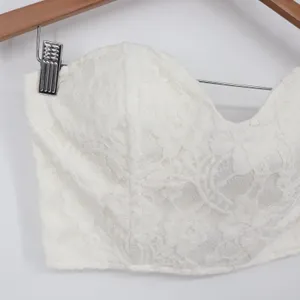 Naked Wardrobe White Lace Bustier Crop Top Sweetheart Small thumbnail 3