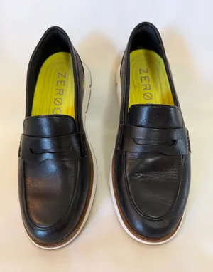 Cole Haan 4.ZER0GRAND Black Leather Penny Loafers Shoes Women Sz 7 EUC thumbnail 1
