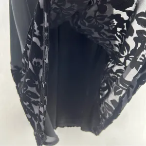 Laura Ashley Black Silk Blend Burnout Velvet‎ Hem Spaghetti Strap Maxi Dress thumbnail 7