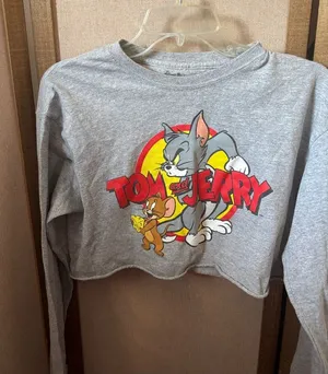 Tom and Jerry Grey Cropped Long thumbnail 1