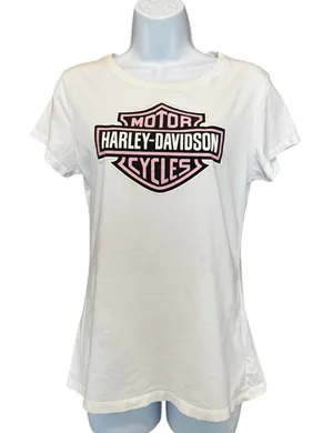Harley Davidson T-Shirt Women Medium Dragon US 129 Good Glitter Logo Y2K Vintage thumbnail 1