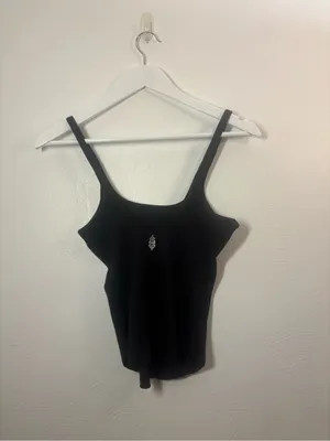Free People Movement Black Ribbed One Step Tank Top Size XS thumbnail 2