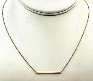 Gold tone bar pendant necklace thumbnail 1