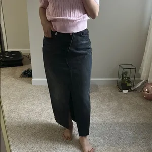 Reformation Black Denim long Skirt. 27 thumbnail 4