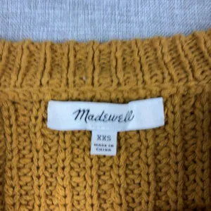 Madewell Sweater Womens XXS Yellow 100% Cotton Crew Neck Chunky-Knit‎ Pullover thumbnail 2