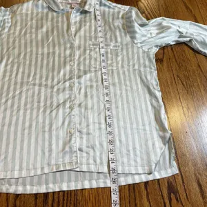 Victoria's Secret Satin Striped Pajama Top Size M thumbnail 2